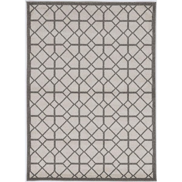 Gray 8 ft. x 11 ft. Woven Polypropylene Rectangle Indoor/Outdoor Area Rug