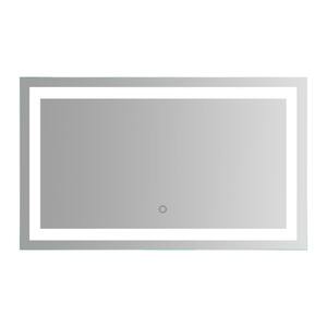 24 in. H x 40 in. W Frameless Bathroom Mirror in Silver with Anti-Fog Separately Control and Dimmer Function