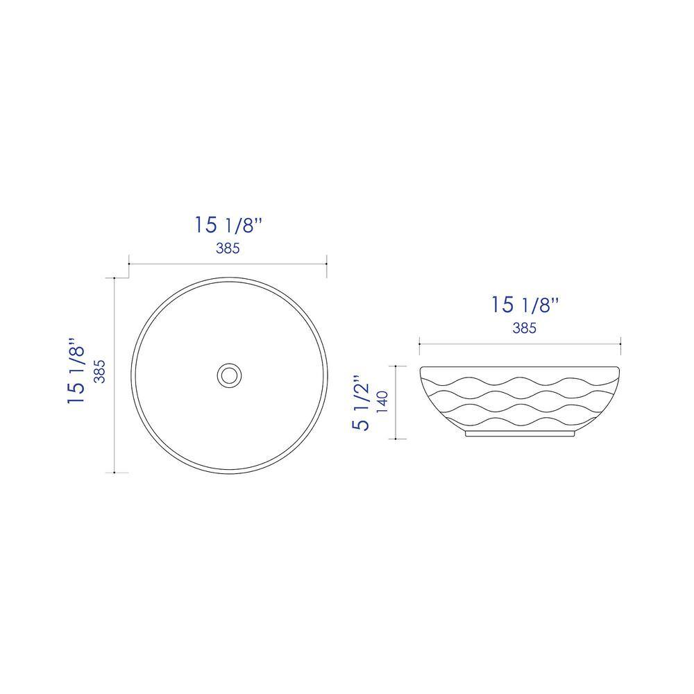 White Ceramic Round Vessel Bathroom Sink