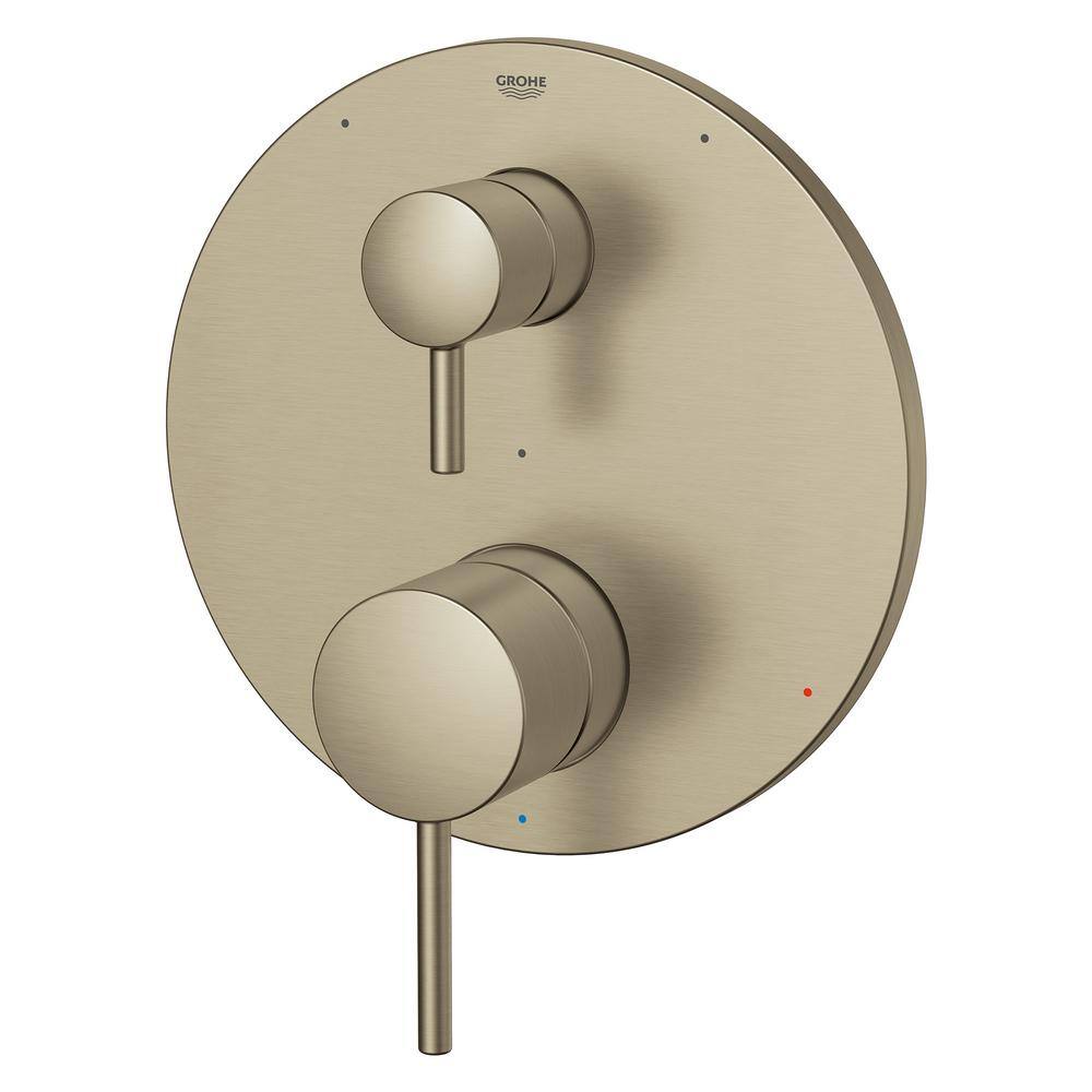 Brushed Nickel Modern Wall-Mounted Lever Valve Trim