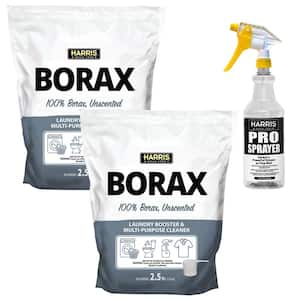 2.5 lbs. Unscented Borax Laundry Booster and Multi-Purpose Cleaner (2-Pack) and 32 oz. Spray Bottle