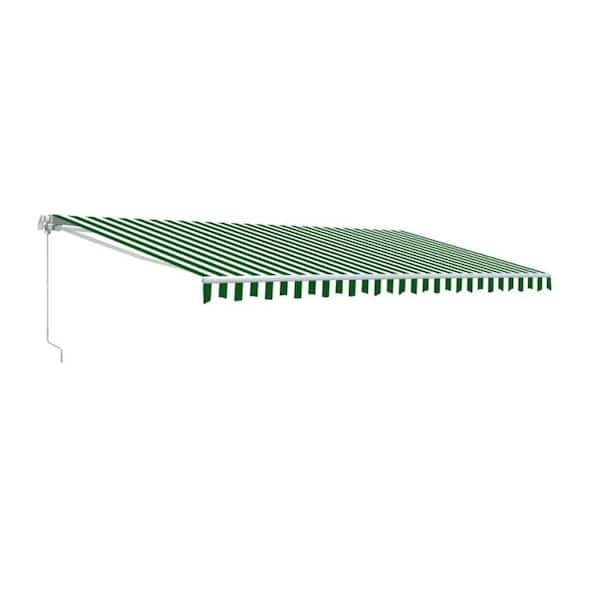 ALEKO 13 ft. Manual Patio Retractable Awning (120 in. Projection) in Green and White Stripes