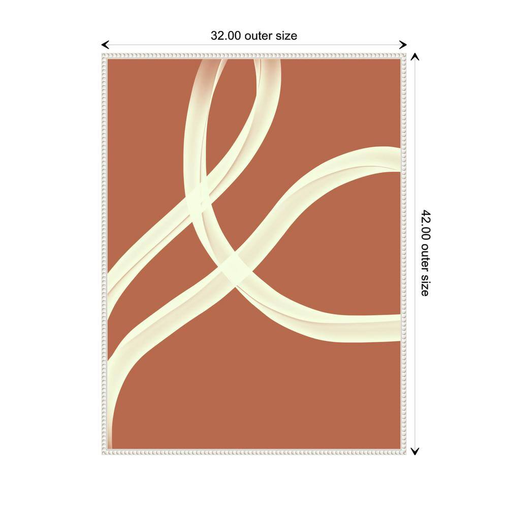 Large Beaded Framed Abstract Canvas Wall Art in Beige and Brown