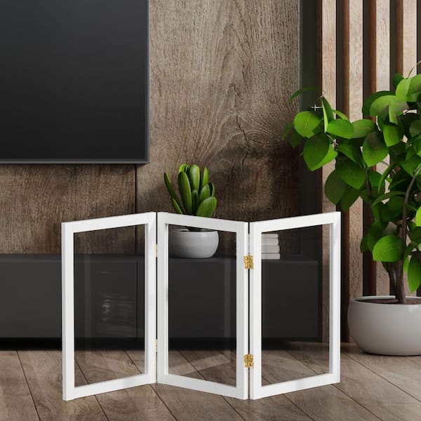 RED LANTERN 2 ft. Short Clear Plastic Partition White 4 Panel SH