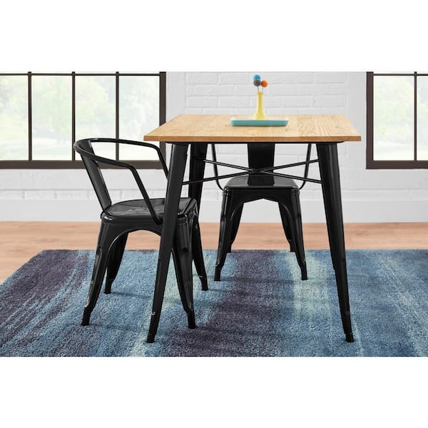 StyleWell Black Metal Dining Chair (Set of 2) (20 in. W x 28 in. H)