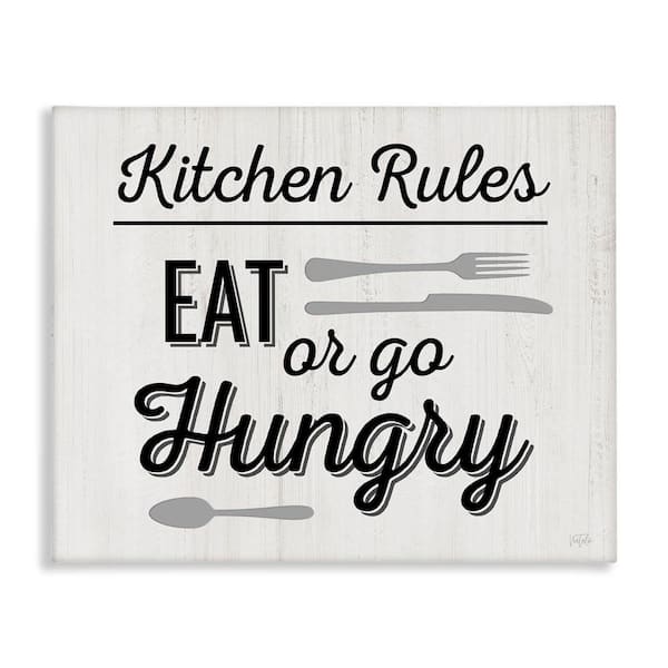 Stupell Industries Kitchen Rules or Go Hungry by Natalie Carpentieri Unframed Food Graphic Art Print 24 in. x 30 in.