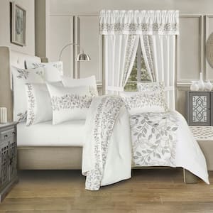 Laurel 3-Piece White Polyester Full/Queen Comforter Set