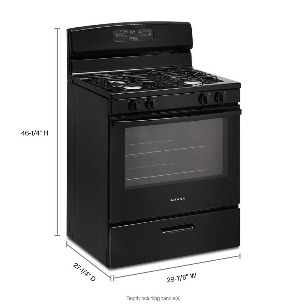 30-Inch Black Freestanding Natural Gas Range with Broiler Drawer