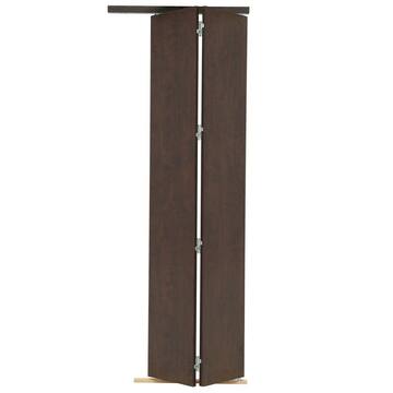 32 in. x 84 in. Smooth Flush Espresso Solid Core MDF Interior Closet Bi-Fold Door with Matching Trim