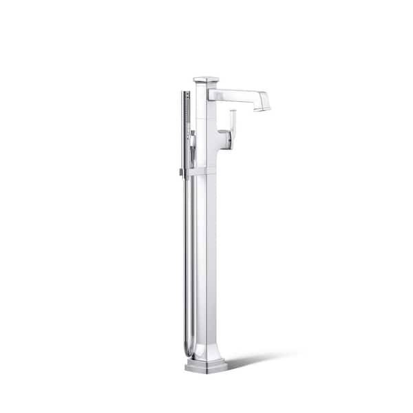 KOHLER Riff Single-Handle Claw Foot Tub Faucet with Handshower in Polished Chrome