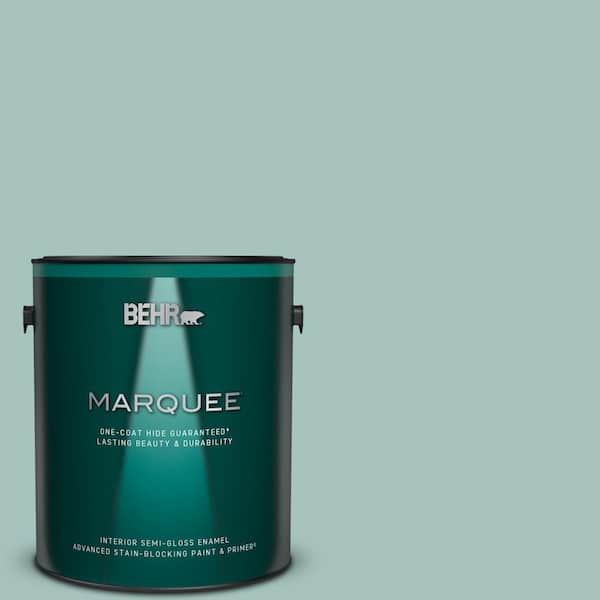 BEHR MARQUEE 1 gal. #T17-08 Polished Aqua Semi-Gloss Enamel Interior Paint & Primer