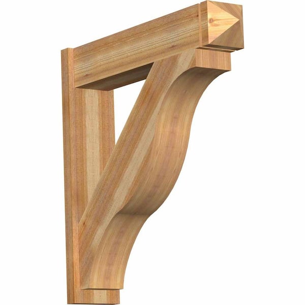 Ekena Millwork 8 in. x 38 in. x 38 in. Western Red Cedar Fuston Arts and Crafts Rough Sawn Outlooker