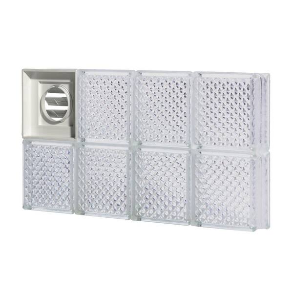 Pittsburgh Corning 27 in. x 45.5 in. x 3 in. GuardWise Dryer-Vented Delphi Pattern Glass Block Window