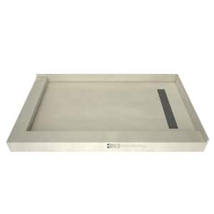 Redi Trench 48 in. x 72 in. Double Threshold Shower Base with Right Drain and Tileable Trench Grate