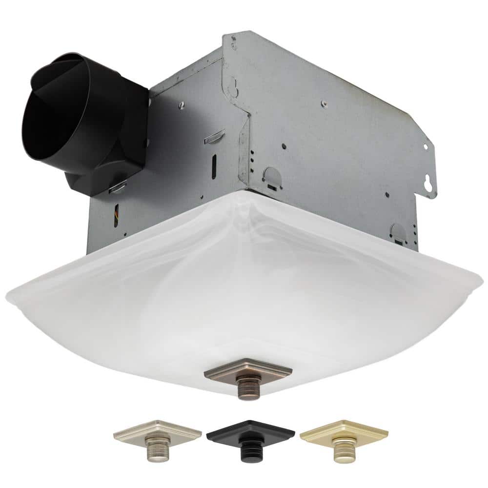 Decorative Square Semi-Flush Mount LED Ceiling Exhaust Fan