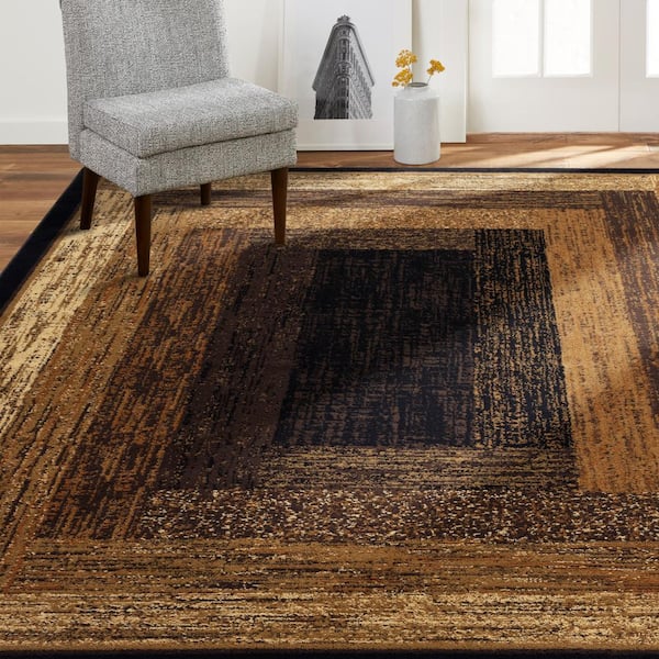 Royalty Vega Black/Beige 8 ft. x 10 ft. Geometric Area Rug