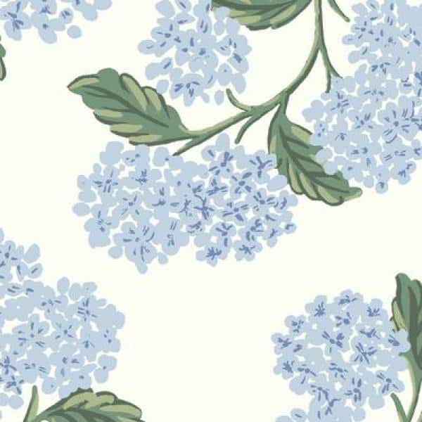 Summery Freshness Hydrangea-Inspired Light Blue & White 3D Wallpaper