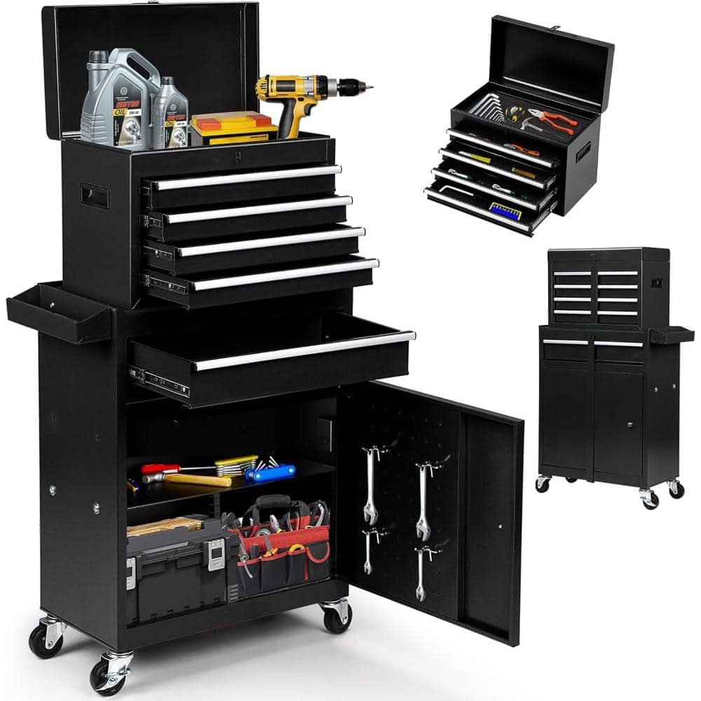 Movable Tool Chest Combo with 4 Tool Hooks, Adjustable Inner Board, Fixed Drawer Lock price history on PriceWatchPro