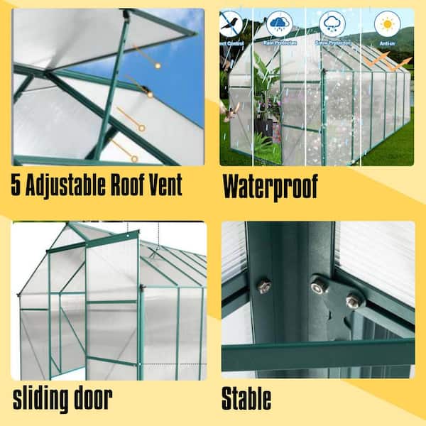 6 ft. x 12 ft. Outdoor Patio DIY Greenhouse in Green