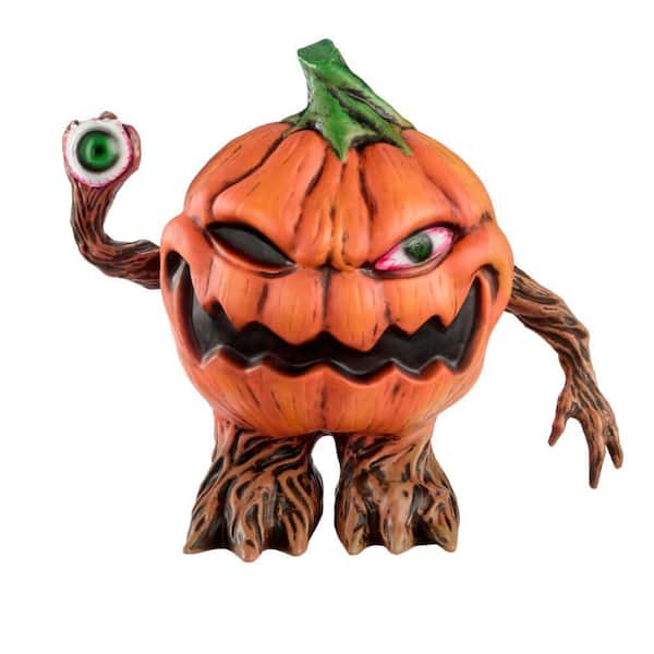 Animated LED Jack-O-Lantern Holding Eyeball