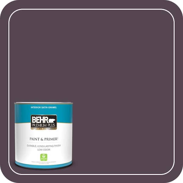 BEHR PREMIUM PLUS 1 qt. #680F-7 Baritone Satin Enamel Low Odor Interior Paint & Primer
