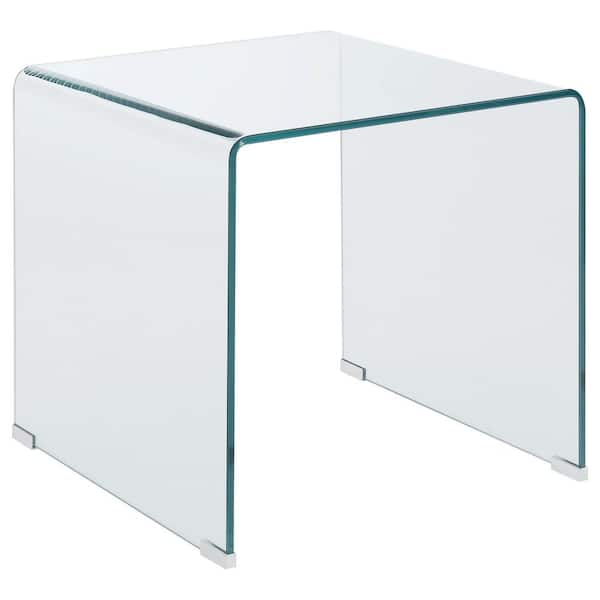 Coaster 22 in. Clear Square Glass End Table