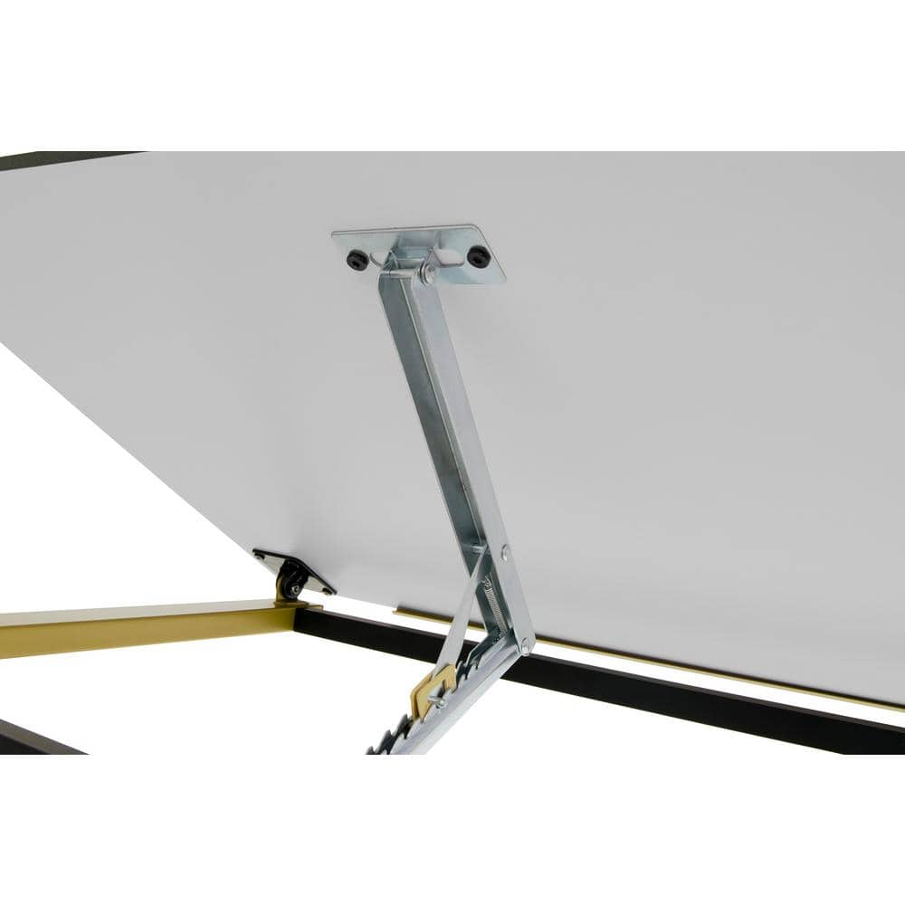 Stellar 36" Black and Gold Adjustable Drawing Table with Padded Stool