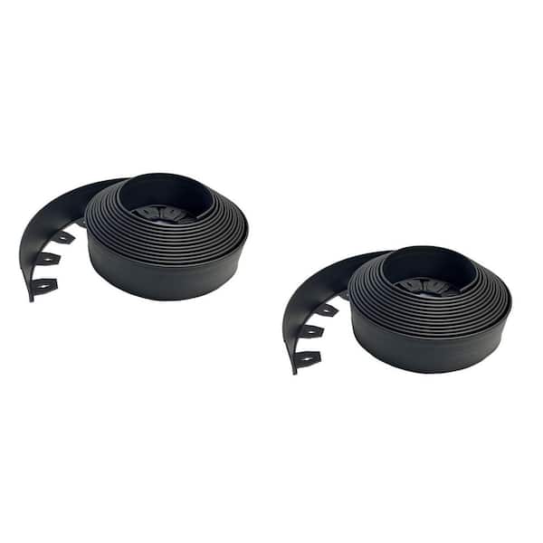 40 ft. L x 2.5 in. W x 4 in. H High Wall Black Plastic No Dig Landscape Edging (2-Pack)