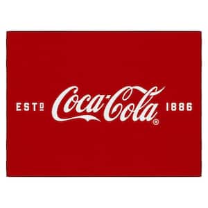 Red 2 ft. x 3 ft. Entryway Mat Man Cave Decor Bedroom Coca-Cola Logo Washable Non-Slip Area Rug
