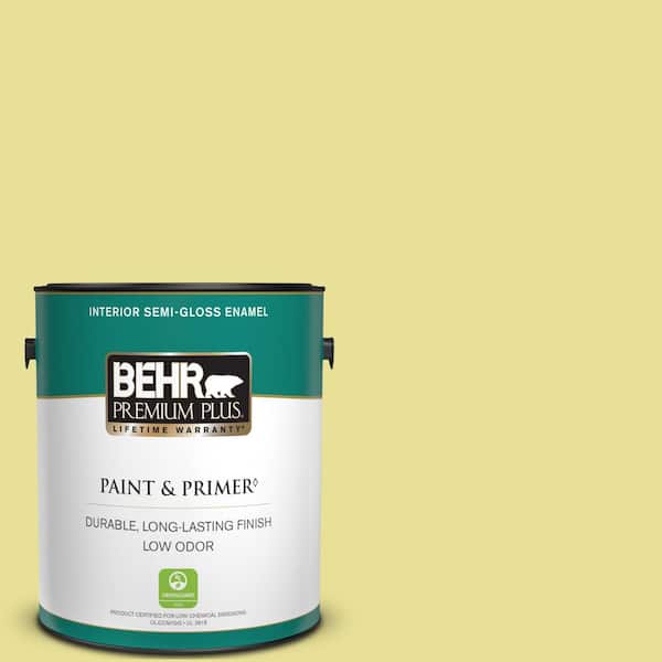 BEHR PREMIUM PLUS 1 gal. #P340-3 Reviving Green Semi-Gloss Enamel Low Odor Interior Paint & Primer