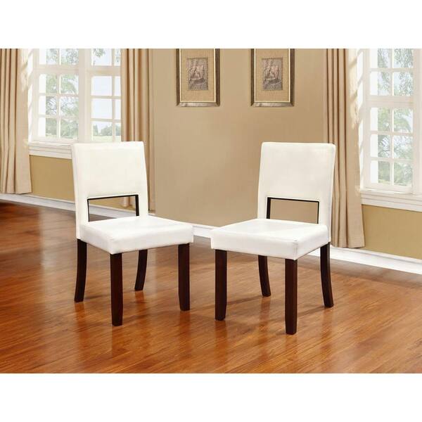 Linon Home Decor Vega White PU Dining Chair (Set of 2)