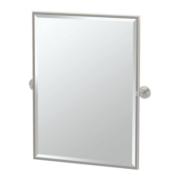 Gatco Marina 28 in. W x 33 in. H Framed Rectangular Bathroom Vanity Mirror in Satin Nickel