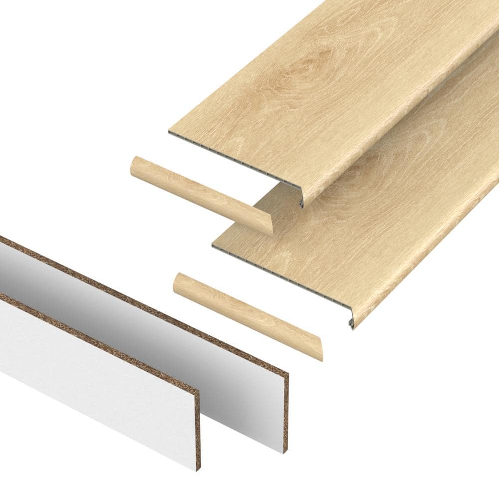 Dusk Cherry 44 mm. T x 48 in. L x 12.2 in. W Single Vinyl Stair Tread, Riser and Return Kit price history on PriceWatchPro