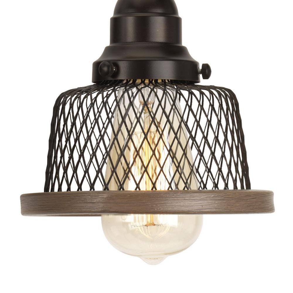 Antique Bronze Faux Wood Trim Bathroom Vanity Light