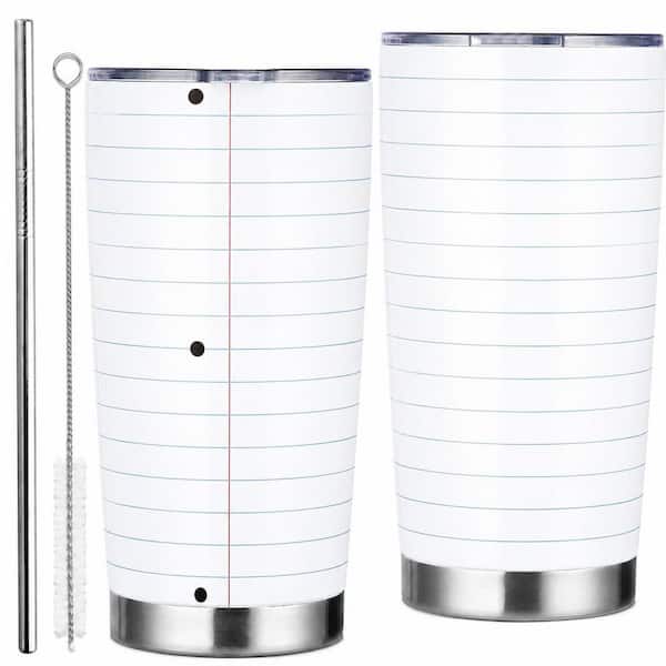 Stainless Steel 20 oz. Rainbow Teacher Tumbler with Name Transfers, Straw, Brush and Lid
