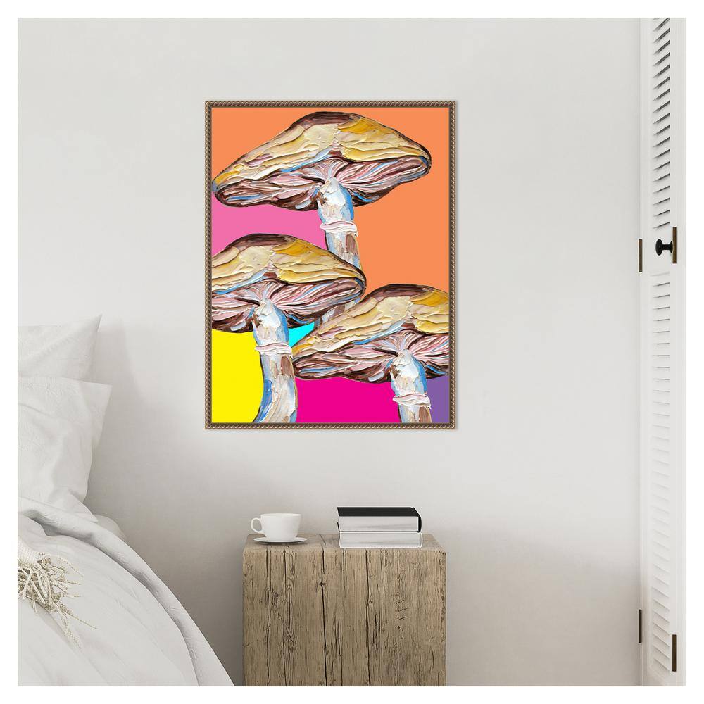 Colorful Abstract Mushroom Framed Canvas Wall Art