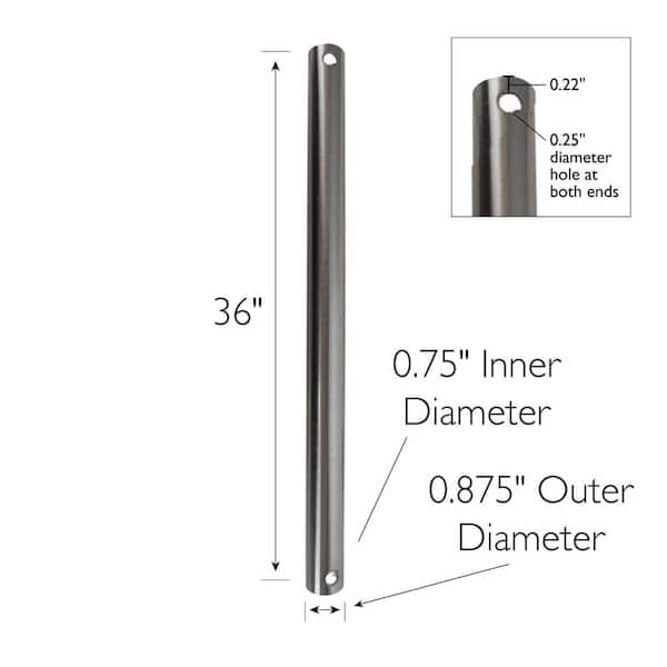 36 in. Satin Nickel Extension Downrod