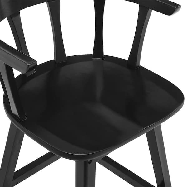 OrangeOne Wendell 37.4 in. Black Solid Wood Barstool Swivel Bar