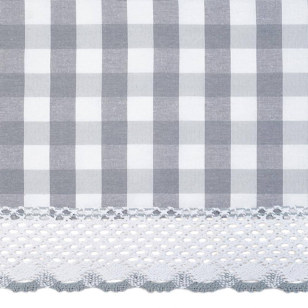 Gray Buffalo Check Light Filtering Cotton Polyester Swag Curtains, 63 x 72