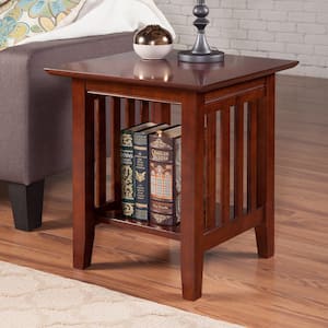 AFI Mission Walnut Chair Side Table AH13204 - The Home Depot