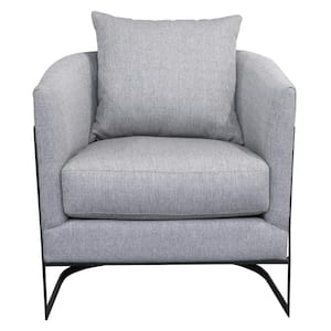 Swan Contemporary Grey Fabric Upholstered Accent Chair