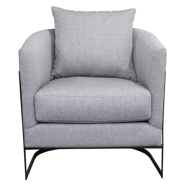 Armen Living Swan Contemporary Grey Fabric Upholstered Accent Chair