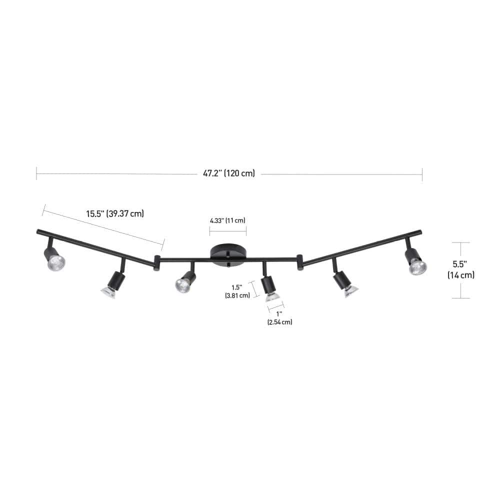 Payton Matte Black Foldable 6-Light Track Lighting Kit