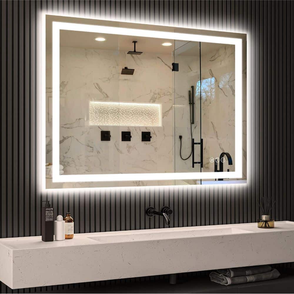 48 in. W x 30 in. H Rectangular Frameless Anti-Fog LED Light Wall Bathroom Vanity Mirror price history on PriceWatchPro
