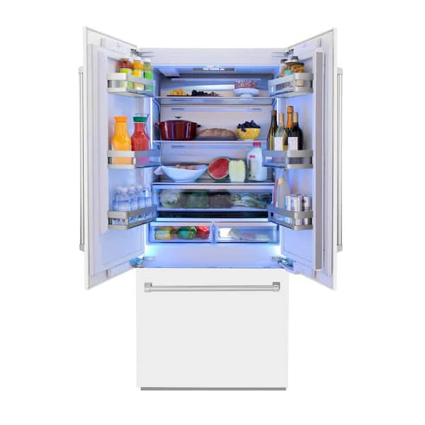 Hallman 36 Built-in, Single Top Door Refrigerator with Internal Filtered Water Dispenser and Bottom Freezer with Automatic Icemaker (TOTAL 19.8 Cu.