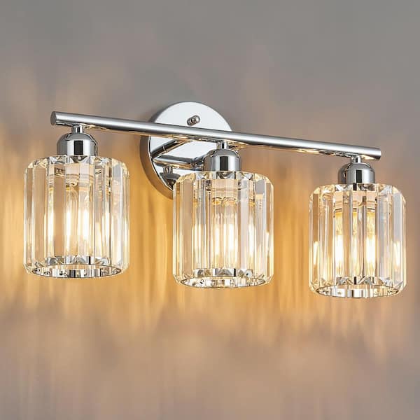 ZHLWIN Home Lighting 18.89 in. 3-Light Chrome Vertical Bathroom