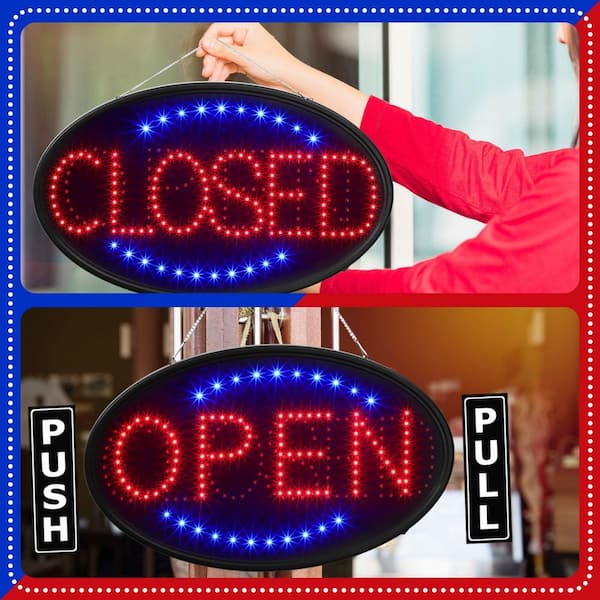 Afoxsos 3-Piece LED Open Closed Sign Set Electronic Neon Display