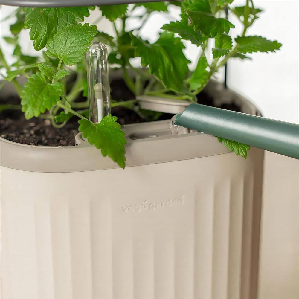 Cream White Self-Watering Mini Planter Pots with Trellis, 2 Pack