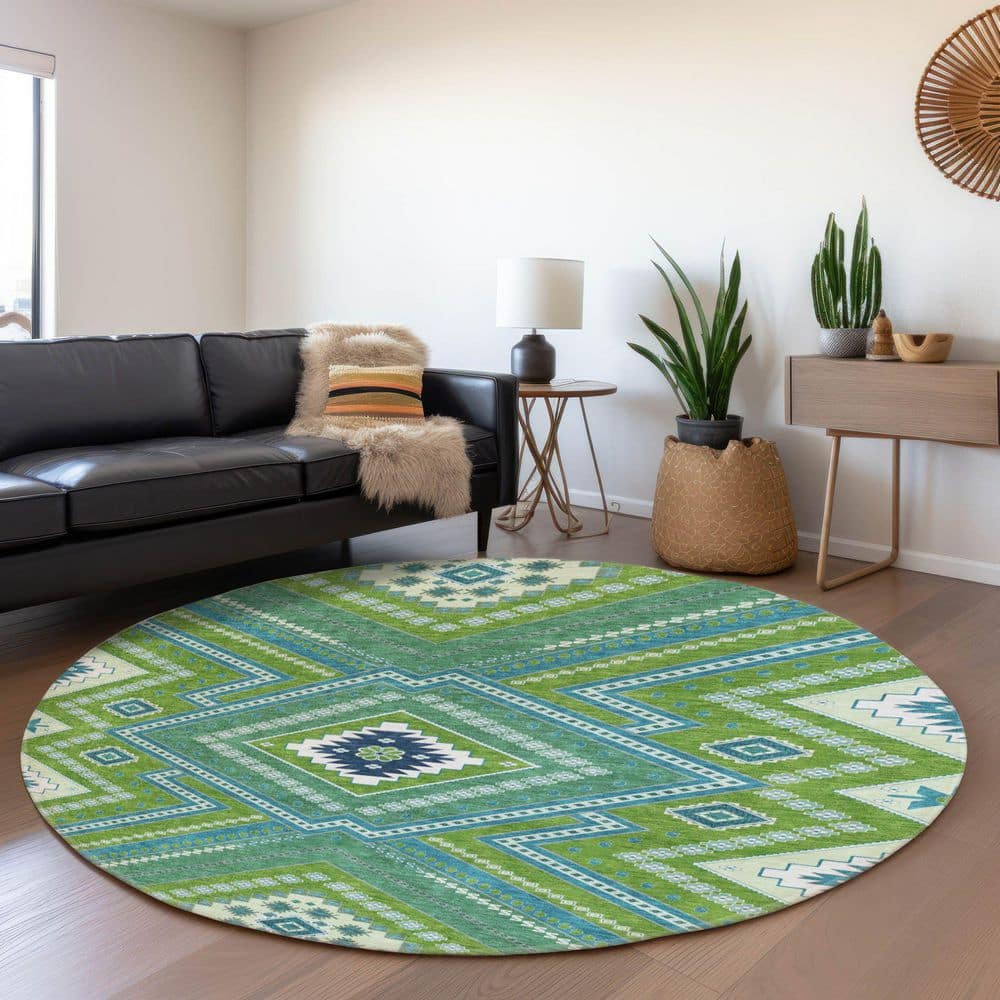 Addison Rugs Mayfield Premium Machine Washable Abstract AMF1010 Lime 8 ...