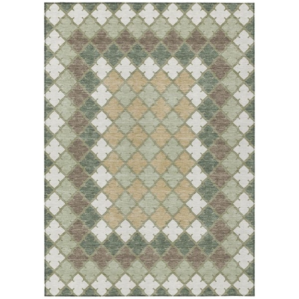 Chantille Machine Washable Indoor/Outdoor Abstract ACN2997 Sage 9 ft. x 12 ft. Area Rug